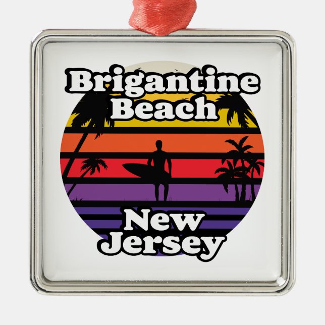 Brigantine Beach,New Jersey Metal Tree Decoration (Front)