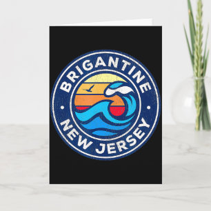 Brigantine New Jersey Nj Vintage Nautical Waves De Card