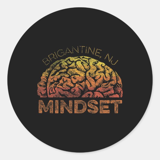 Brigantine Nj Vacation Mindset  Classic Round Sticker (Front)
