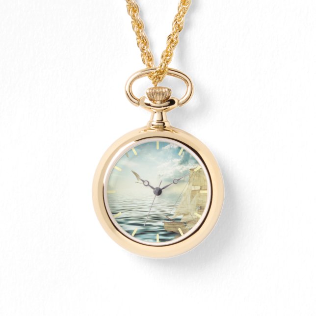 Brigantine Sailboat & Seagulls Watch (Front)