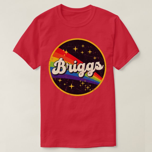 Briggs Rainbow In Space Vintage GrungeStyle T-Shirt (Design Front)