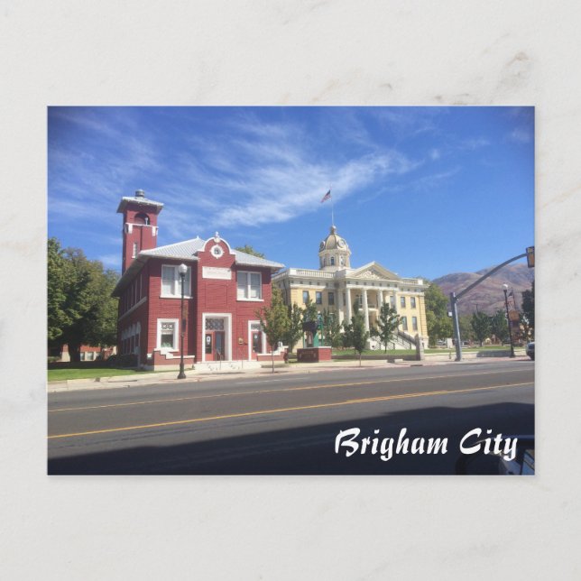 Brigham City - Main Street Postcard (Front)