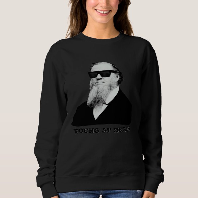 Brigham Young  Heart Sunglasses  LDS Sweatshirt (Front)