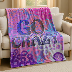 Brighly Coloured Overlapping Circle Fleece Blanket