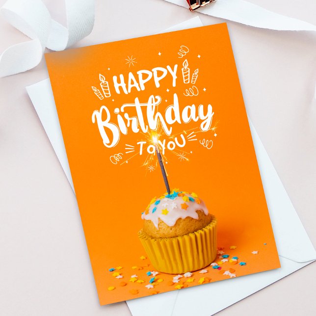 Bright Сupcake Happy Birthday Greeting Card (Creator Uploaded)