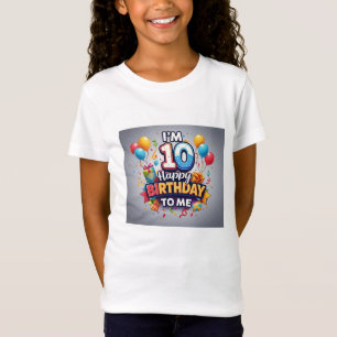 Bright 10th Birthday Fun with Polka Dot Number T-Shirt