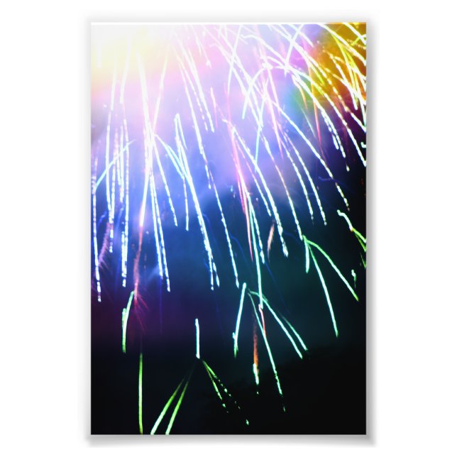 Bright 4th of July Fireworks 4x6 Photo Print (Front)