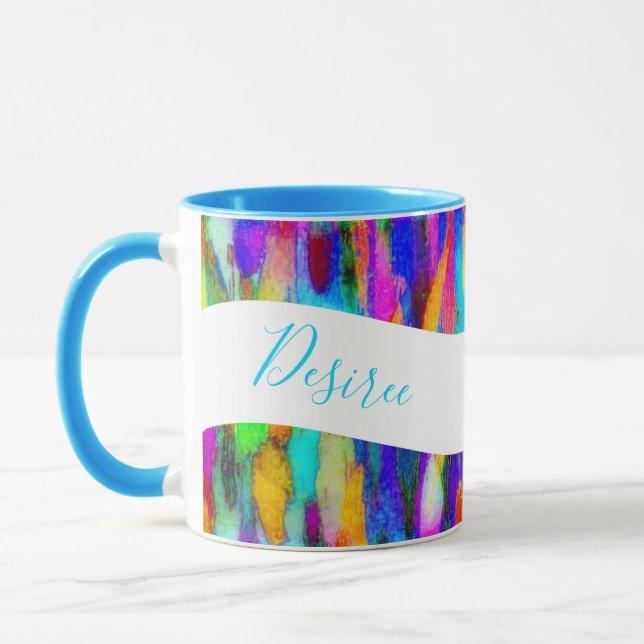 Bright abstract blend  personalised mug (Left)