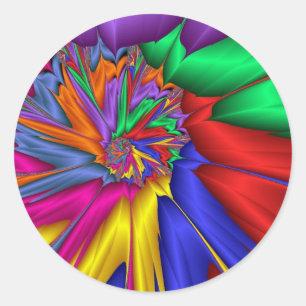 Bright abstract classic round sticker