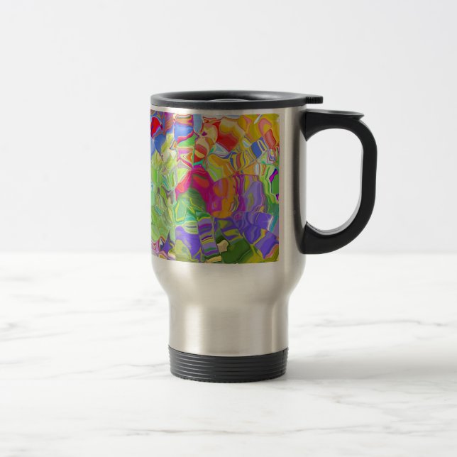 Bright Abstract Colour Travel Mug (Right)