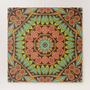 Bright abstract floral ornament design. jigsaw puzzle