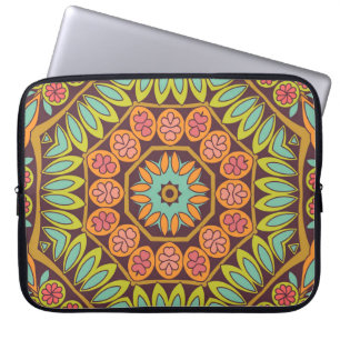 Bright abstract floral ornament design. laptop sleeve