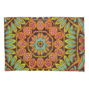 Bright abstract floral ornament design. pillowcase