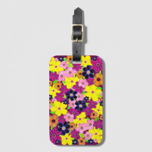 Bright Abstract Flower Art Luggage Tag
