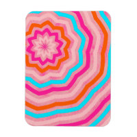 Bright Abstract Fun Flower in Orange Pink Teal