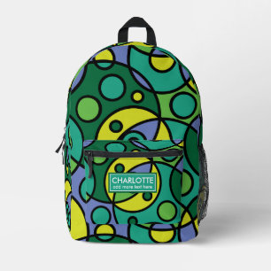 Bright Abstract Geometric Circle Retro Pattern  Printed Backpack