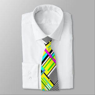Bright abstract geometric neon pattern  tie