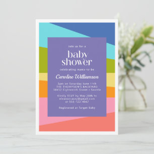 Bright Abstract Geometric Rainbow Baby Shower Invitation