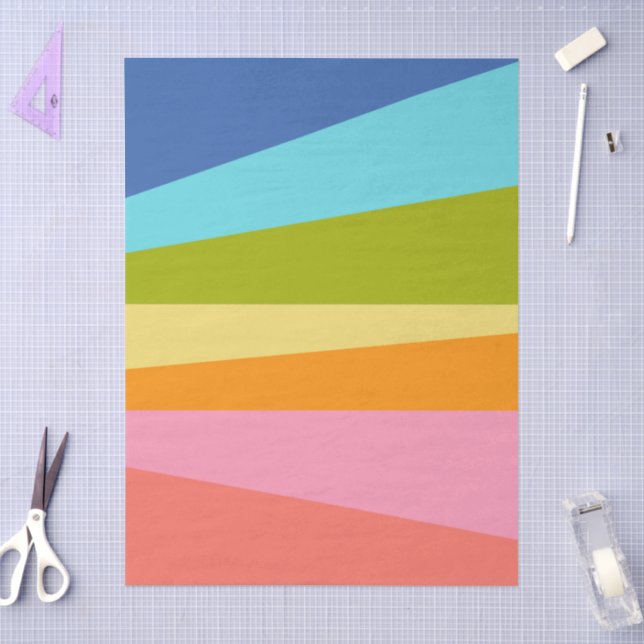 Bright Abstract Geometric Shapes | Rainbow  Tissue Paper (Craft)