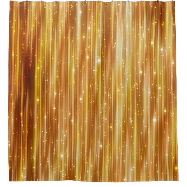 Bright abstract golden background with glitter shower curtain (Front)