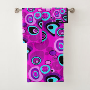Bright, abstract , Magenta Bath Towel Set