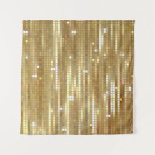 Bright abstract mosaic golden background with glos tapestry