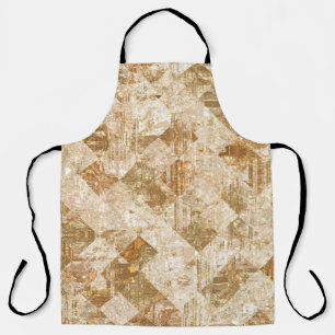 Bright abstract mosaic golden pattern apron
