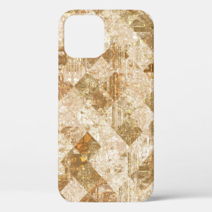 Bright abstract mosaic golden pattern iPhone 12 case
