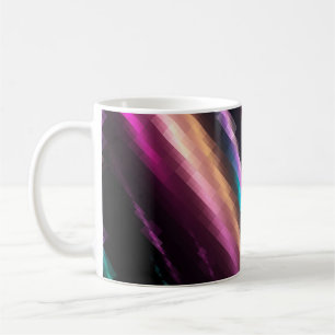 Bright abstract mosaic multicolored background wit coffee mug
