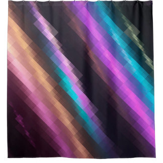 Bright abstract mosaic multicolored background wit shower curtain