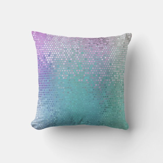 Bright Abstract Mosaic Multicolored Gloss Cushion (Front)
