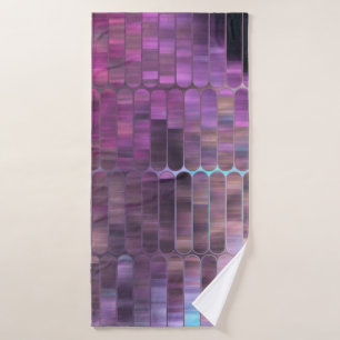 Bright abstract mosaic multicolored with gloss bath towel