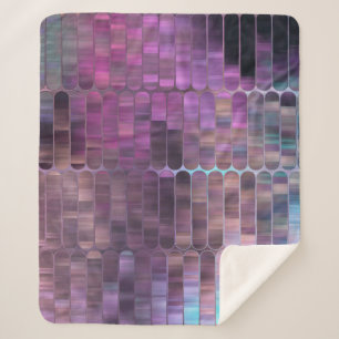 Bright abstract mosaic multicolored with gloss sherpa blanket