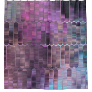 Bright abstract mosaic multicolored with gloss shower curtain