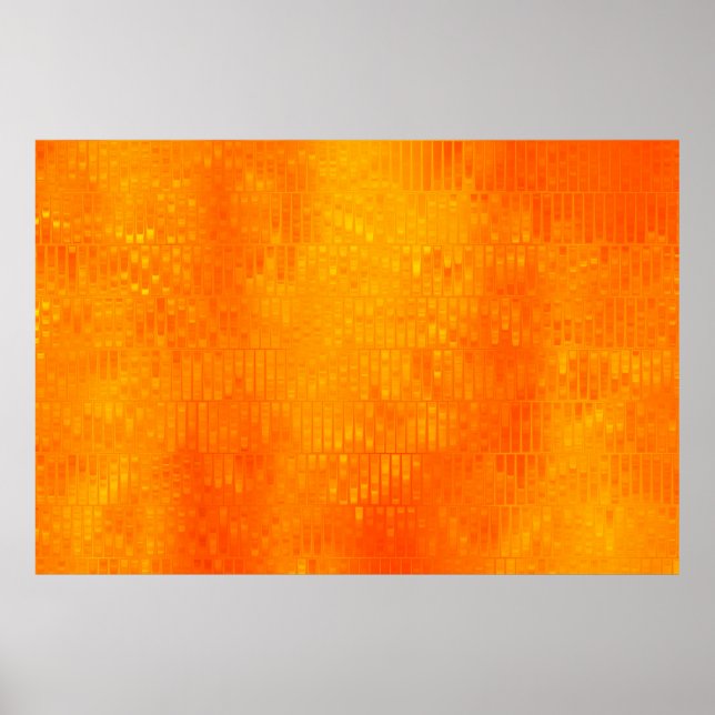 Bright abstract mosaic orange background with glos poster (Front)