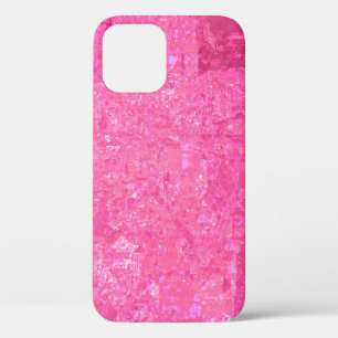 Bright abstract mosaic pink background with gloss iPhone 12 case