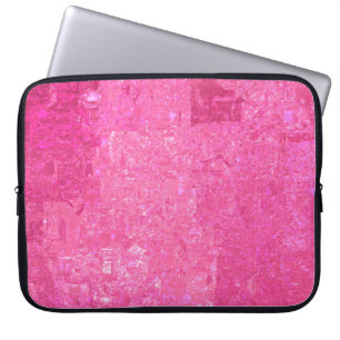 Bright abstract mosaic pink background with gloss laptop sleeve