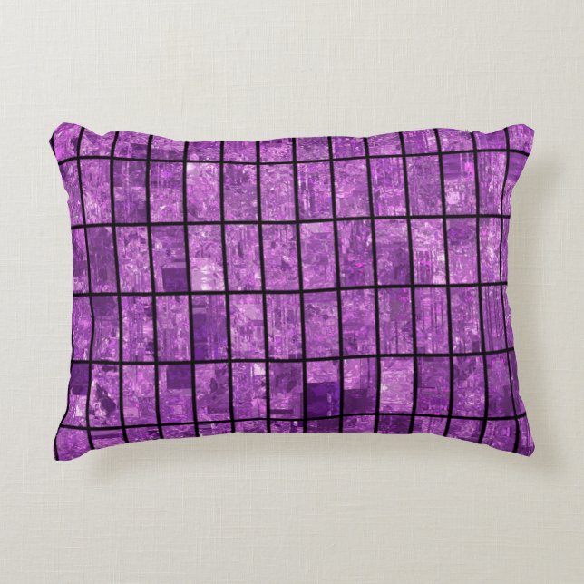 Bright abstract mosaic violet background with glos decorative cushion (Front)