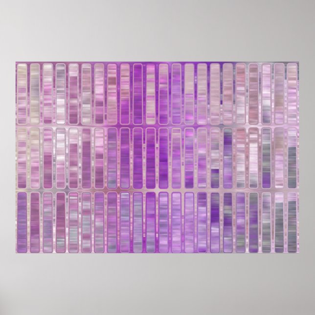 Bright abstract mosaic violet background with glos poster (Front)