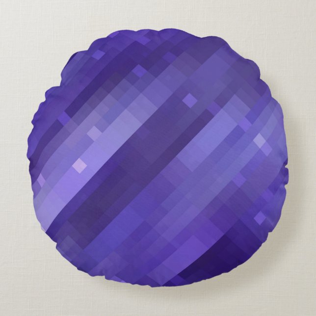 Bright abstract mosaic violet background with glos round cushion (Front)