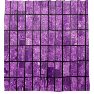 Bright abstract mosaic violet background with glos shower curtain