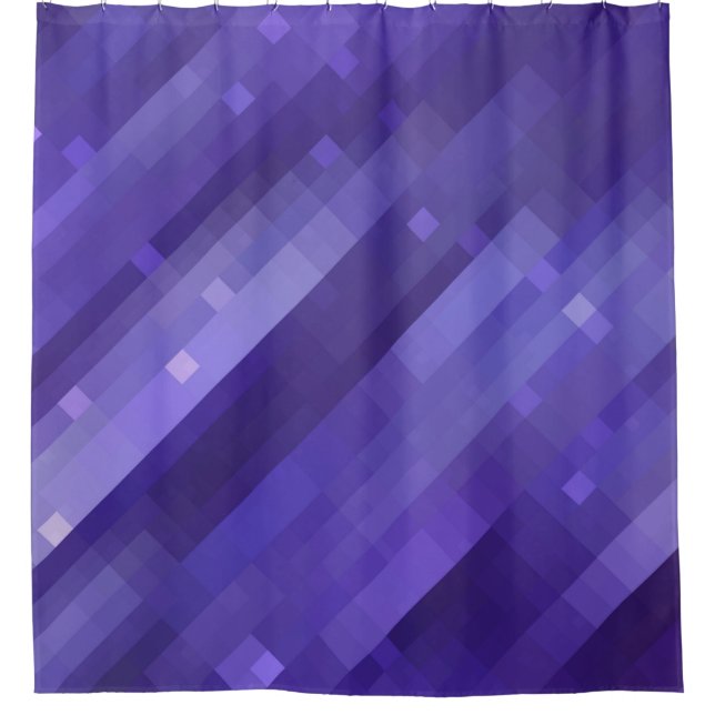 Bright abstract mosaic violet background with glos shower curtain (Front)
