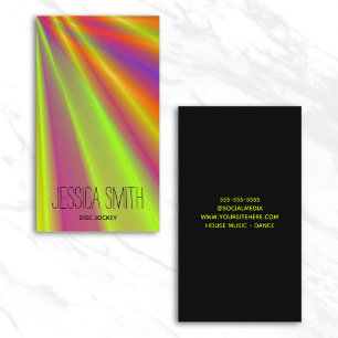 Bright Abstract Night Club Light Show DJ Business Card