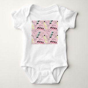 Bright abstract retro, seamless pattern. baby bodysuit
