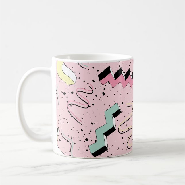 Bright abstract retro, seamless pattern. coffee mug (Left)