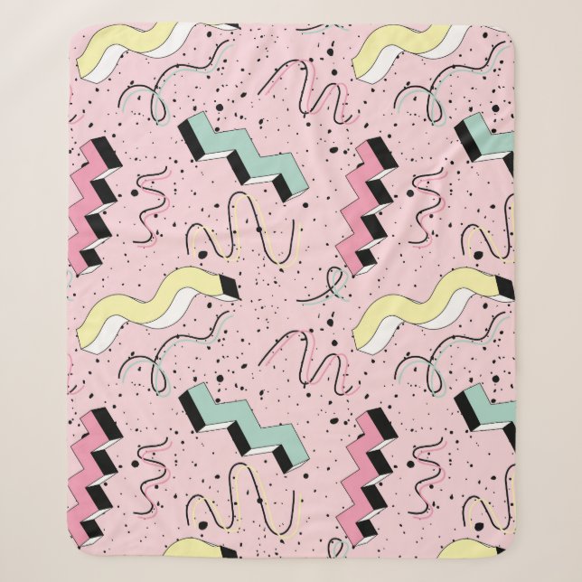 Bright abstract retro, seamless pattern. sherpa blanket (Front)