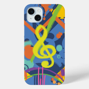 Bright Abstract Treble Clef Music Notes iPhone 15 Mini Case