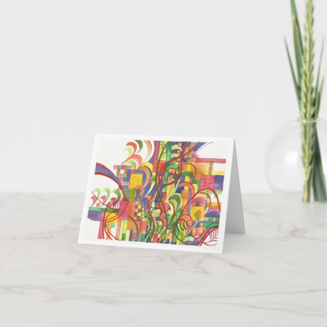Bright Abstract Watercolor Notecard (Front)