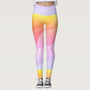 Bright Abstract Wavy Lines Leggings