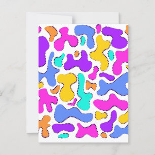 Bright acid liquid shapes postcard